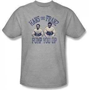 Saturday Night Live Hans and Franz Pump You Up Adult Heather Gray T-shirt