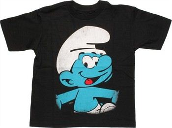 Smurfs Close Up Smile Vintage Juvenile T-Shirt