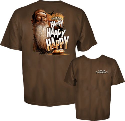 Duck Dynasty Phil Robertson Happy Happy Adult Coffee Brown T-Shirt