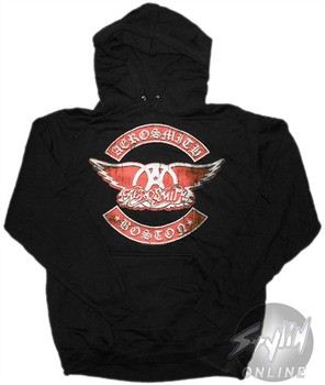 Aerosmith Red Logo Boston Hooded Sweatshirt