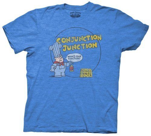 Schoolhouse Rock Conjunction Junction Royal Blue Heather Adult T-shirt