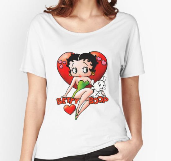 Betty Boop and Pudgy Women's Relaxed Fit T-Shirt by Czerra T-Shirt