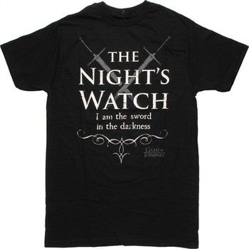 Game of Thrones Night's Watch Crossed Swords in the Darkness T-Shirt Sheer