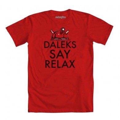 Doctor Dr. Who Daleks Say Relax Adult Red T-Shirt