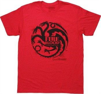Game of Thrones Targaryen Dragon Sigil Red Heather Fire and Blood T-Shirt Sheer