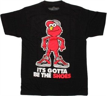Sesame Street Elmo Shoes Black T-Shirt