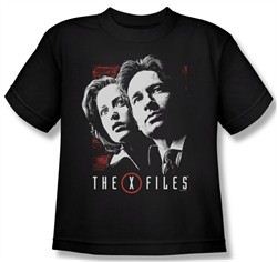 X-Files Shirt Kids Mulder & Scully Black Youth Tee T-Shirt