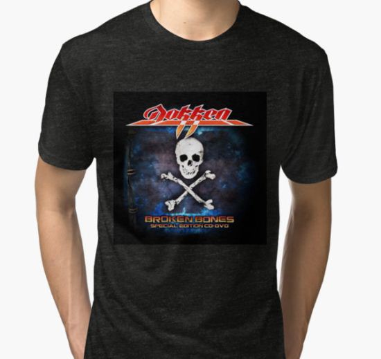 Dokken Broken Bones Tri-blend T-Shirt by Carter Mould T-Shirt