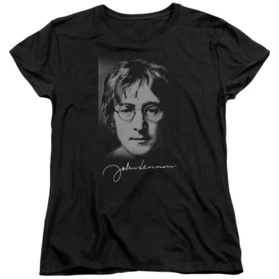 John Lennon Womens Shirt Sketch Black Tee T-Shirt