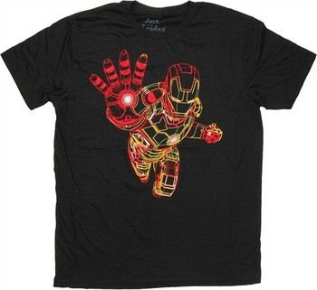 Marvel Comics Iron Man Neon Wire Frame Jack of All Trades T-Shirt Sheer