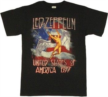 Led Zeppelin American Flag Angel T-Shirt