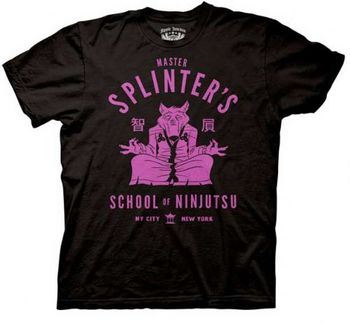 Teenage Mutant Ninja Turtles Master Splinter's School of Ninjutsu Black Adult T-shirt