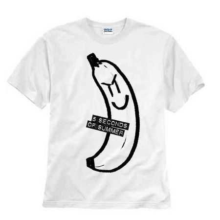 5 Seconds of Summer: 5SOS: Angry Banana Black & White T-Shirt