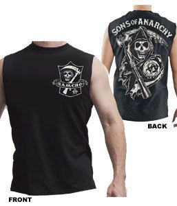 Sons of Anarchy SAMCRO Shield Muscle Black Men's Sleeveless T-shirt