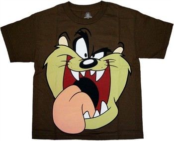 Looney Tunes Taz Face Tongue Youth T-Shirt
