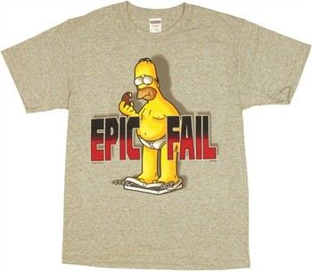 Simpsons Homer Epic Fail Break Scale T-Shirt