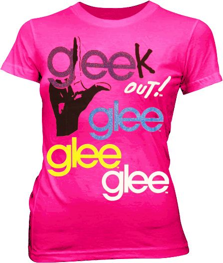 Glee Gleek Out Glitter Azalea Pink Juniors T-shirt