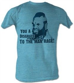 Mr. T T-Shirt Disgrace Fade 2 A-Team Adult Turquoise Heather Tee Shirt