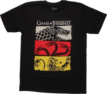 Game of Thrones Three House Sigil Banners T-Shirt Sheer