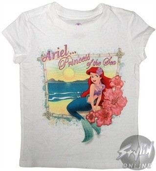 Disney Little Mermaid Ariel Princess of the Sea Girls Youth T-Shirt
