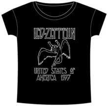 Led Zeppelin 1977 American Tour Black Juniors T-shirt