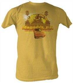Magnum PI T-shirt Magnums Toys Adult Mustard Tee Shirt