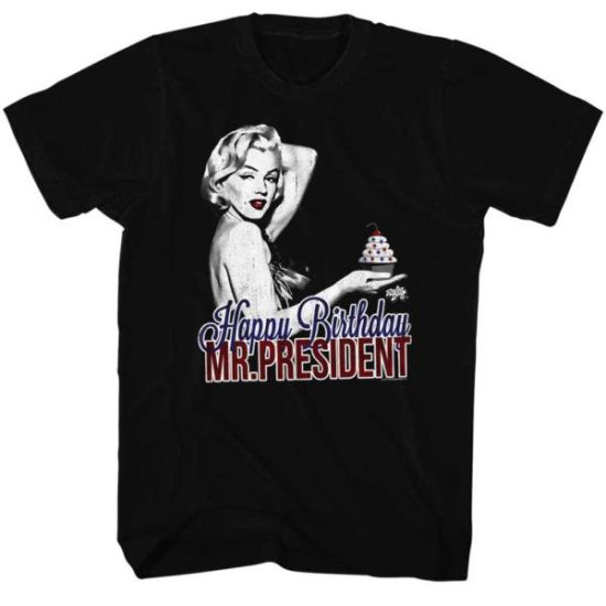 Marilyn Monroe Shirt Happy Birthday Black T-Shirt