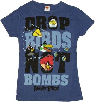 Angry Birds Drop Birds Not Bombs Baby Doll Tee