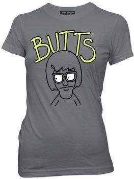 Bob's Burgers Tina Butt's Graffiti Juniors Charcoal T-Shirt