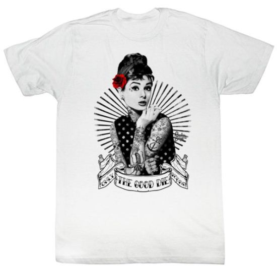 Audrey Hepburn Shirt Rockabilly White Tee T-Shirt