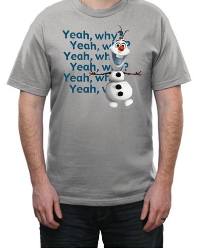 Disney Frozen Yeah Why Olaf Adult Silver T-Shirt