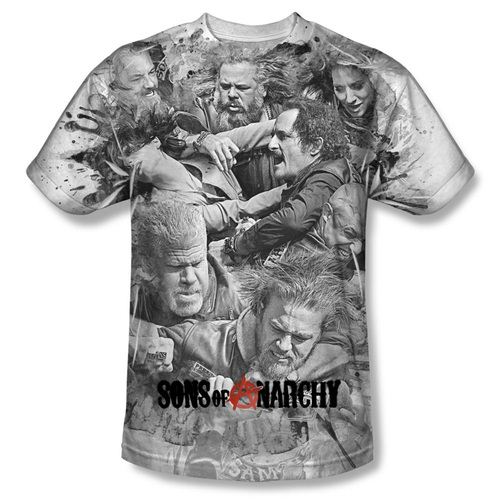 Sons of Anarchy Brawl Adult Sublimation T-Shirt