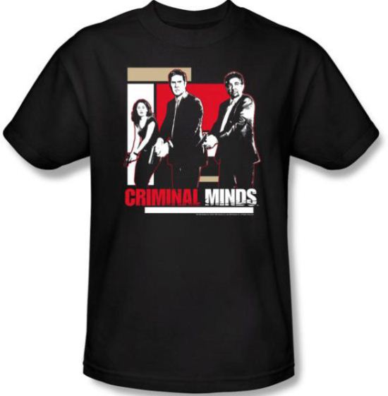 Criminal Minds T-shirt - Guns Drawn Crime Drama Adult Black Tee Shirt