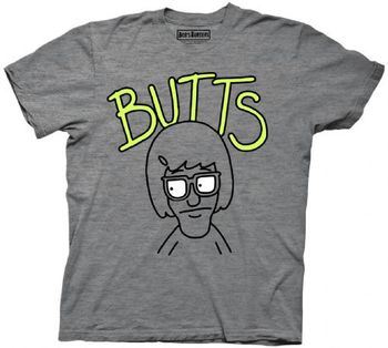 Bob's Burgers Tina Butts Graffiti Adult Charcoal T-Shirt