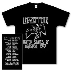 Led Zeppelin 1977 American Tour Black T-shirt