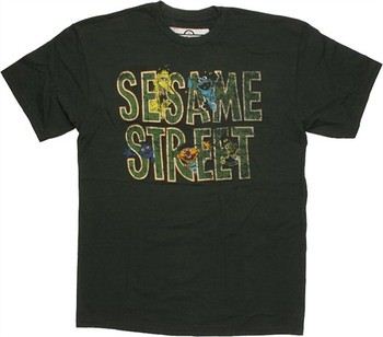 Sesame Street Vintage Name with Characters T-Shirt