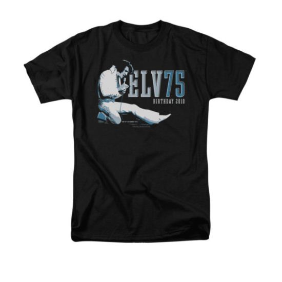 Elvis Presley Shirt 75 Logo Black T-Shirt
