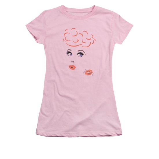 I Love Lucy Shirt Eyelashes Juniors Pink Tee T-Shirt