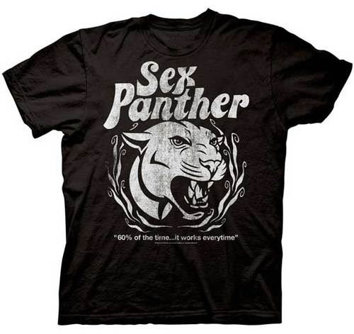 Anchorman Distressed Sex Panther Image Black Mens T-Shirt