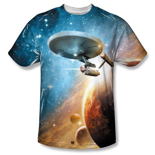 Star Trek Final Frontier NCC-1701 Adult Sublimated White T-Shirt