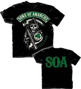 Sons of Anarchy SOA Ireland Reaper Logo Adult Black T-Shirt