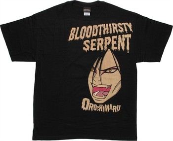 Naruto Bloodthirsty Serpent Orochimaru Black T-Shirt