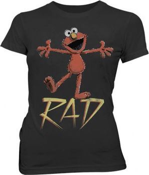 Sesame Street Elmo Rad Distressed Black Juniors T-shirt