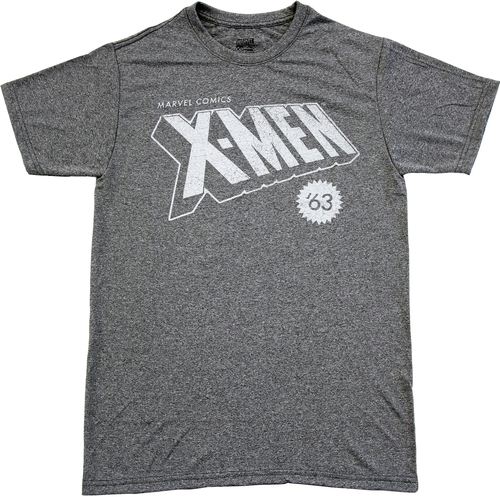 Marvel Comics X-Men Logo 63 Men's Adult Heather Charcoal Gray T-Shirt 