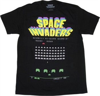 Taito Atari Space Invaders Game Screen T-Shirt Sheer
