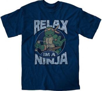 Teenage Mutant Ninja Turtles Relax I'm A Ninja Adult Navy T-Shirt