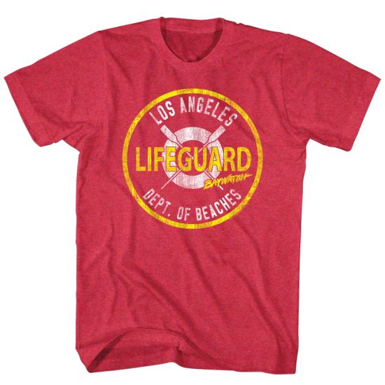 Baywatch Shirt Dept. Of Beaches Red Heather T-Shirt