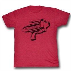 Flash Gordon Shirt Ray Gun Adult Heather Red Tee T-Shirt
