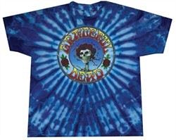 Grateful Dead T-shirt Tie Dye Skull and Roses Adult Shirt Tee