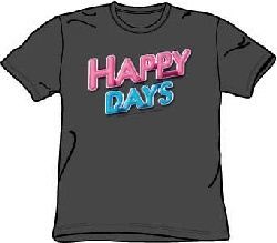 Happy Days T-shirt Neon Logo Adult Charcoal Tee Shirt